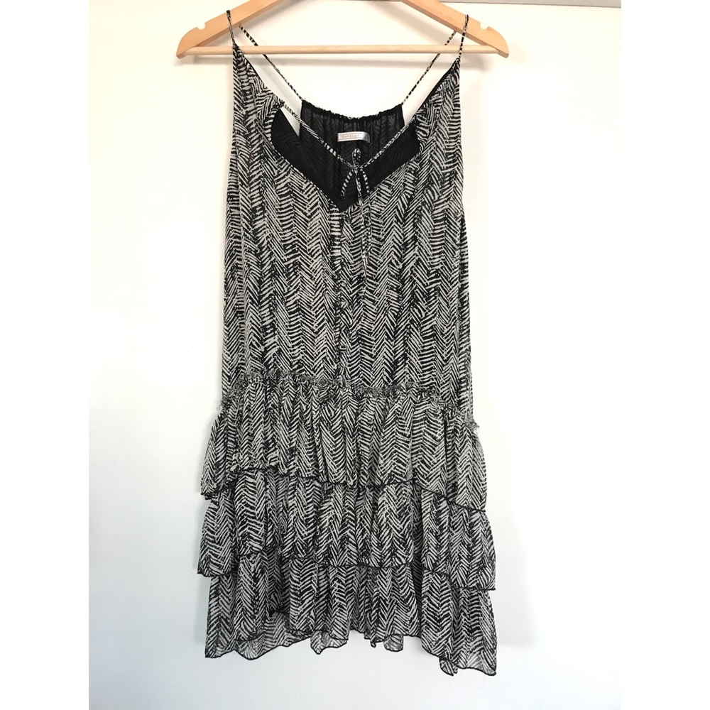 Zara | Black and White Drop Hem Sun Dress